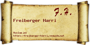 Freiberger Harri névjegykártya